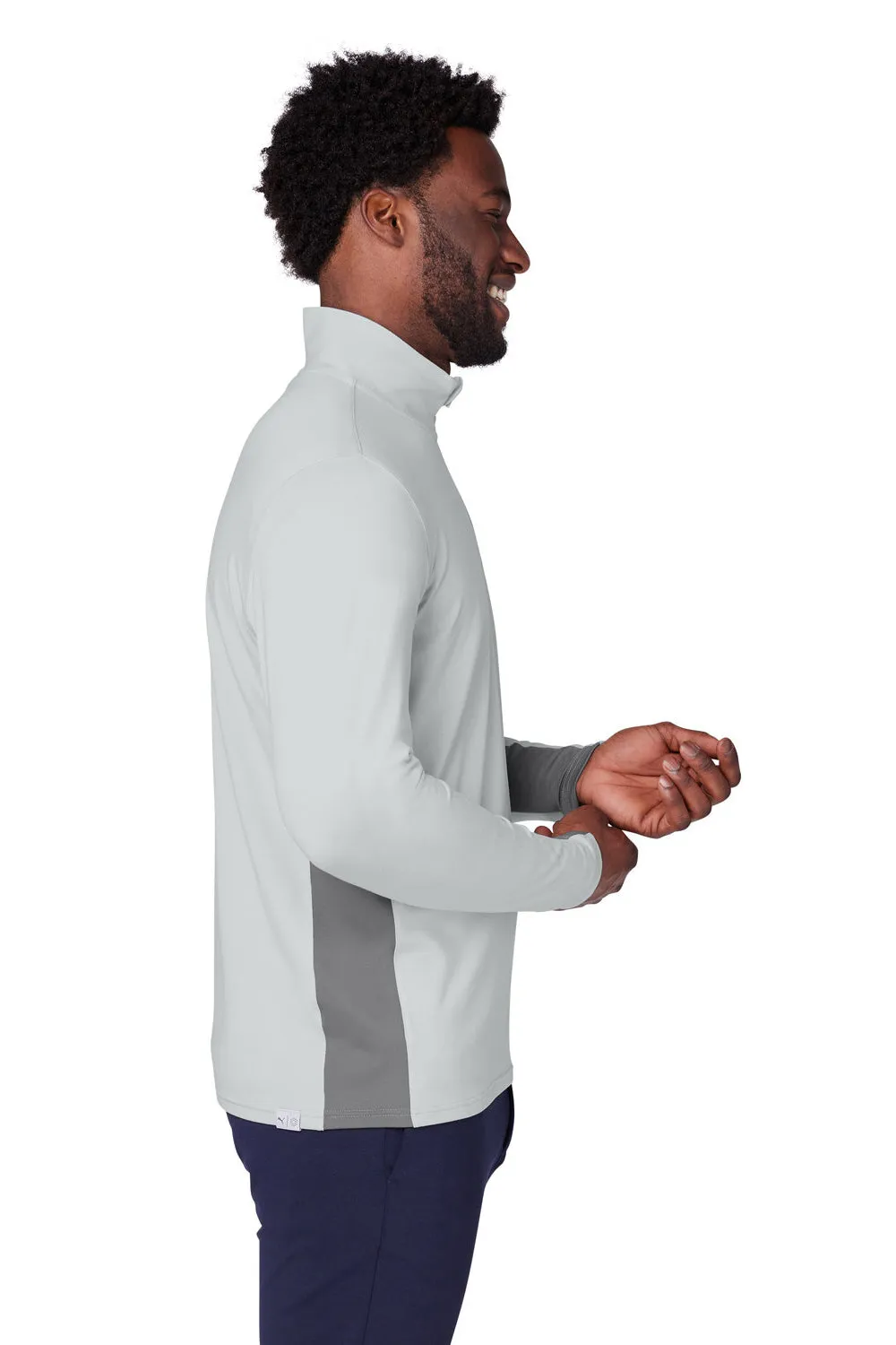 Pull à capuche 1/4 zip pour homme Puma Gamer - Gris clair - Liquidation