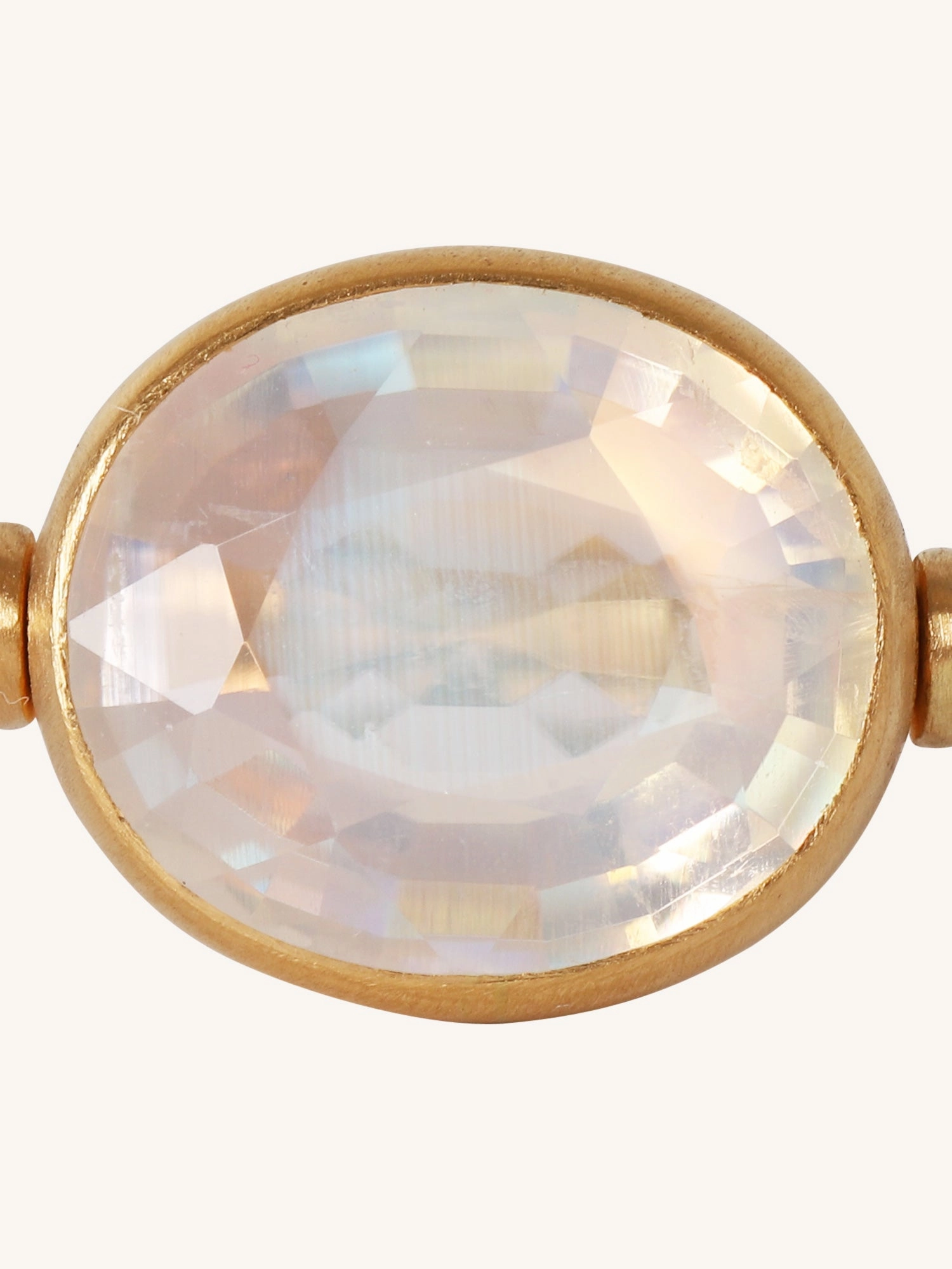 Rainbow Moonstone & 22k Yellow Gold Ring