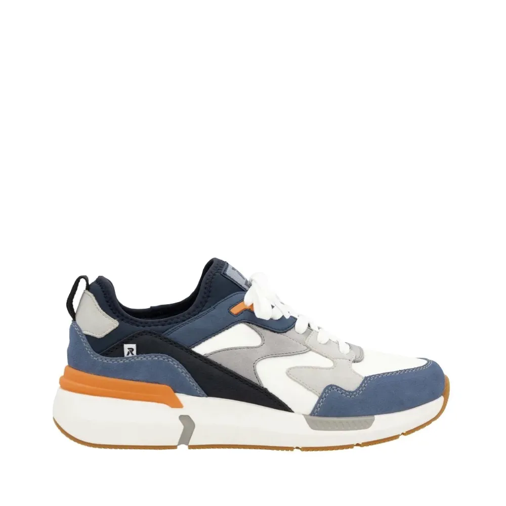 Rieker Chaussure de Sport Justus 03 pour Homme en Jean/Blanc Sale/Ciment