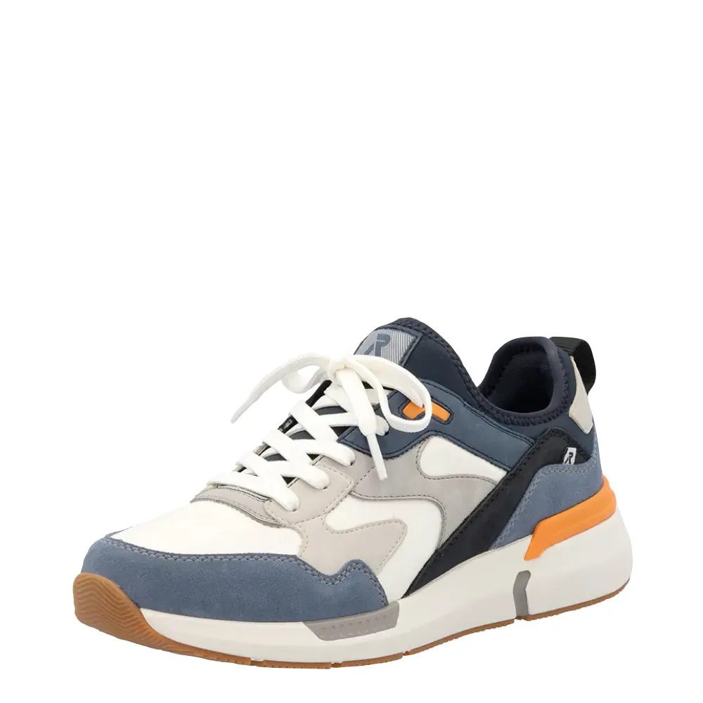 Rieker Chaussure de Sport Justus 03 pour Homme en Jean/Blanc Sale/Ciment