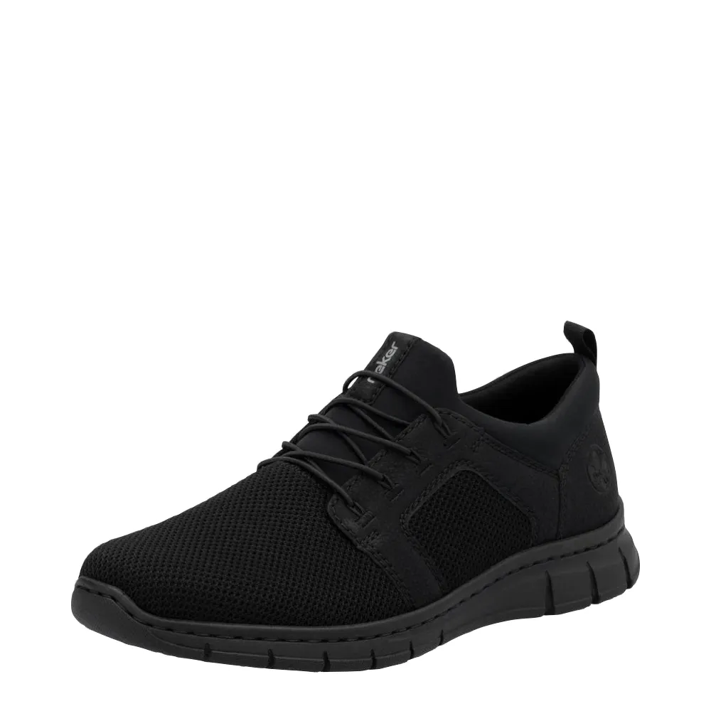 Rieker Chaussures de Sport à Enfiler Homme Timo 96 Bungee avec Lacets en Noir