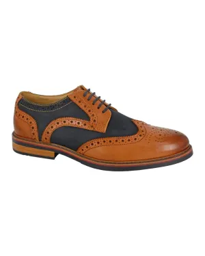 Roamers Mens 5 Eye Brogue Shoes Roamers Shoes