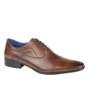 Roamers Mens 5 Eyelet Punched Cap Oxford Shoes Roamers Shoes