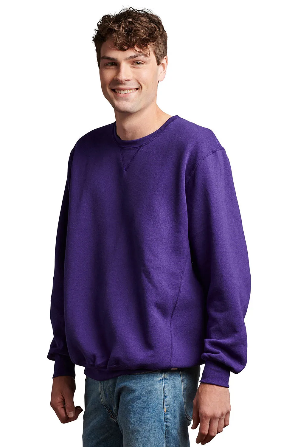 Russell Athletic Sweat-shirt à col rond pour homme Dri-Power anti-humidité - Violet