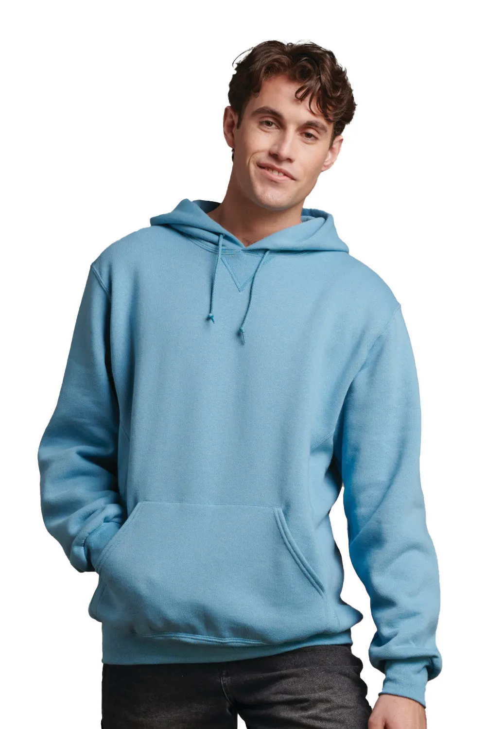 Russell Athletic Sweat à capuche pour hommes Dri-Power évacuant l'humidité avec poche kangourou - Bleu arctique