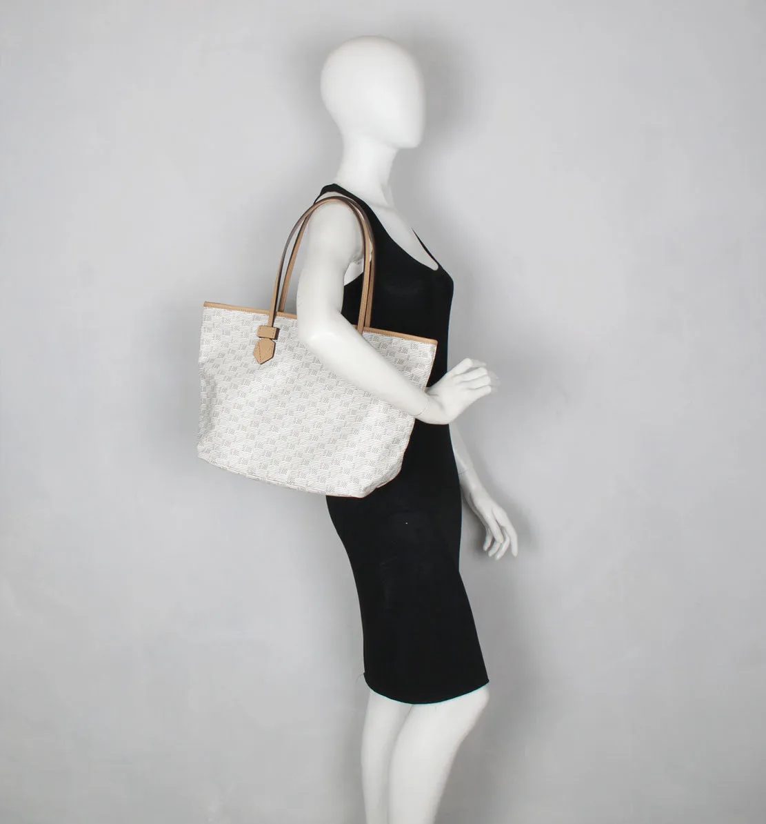 Sac Saint Tropez Open Tote MM, couleur lait / garniture cappuccino Moreau Bags