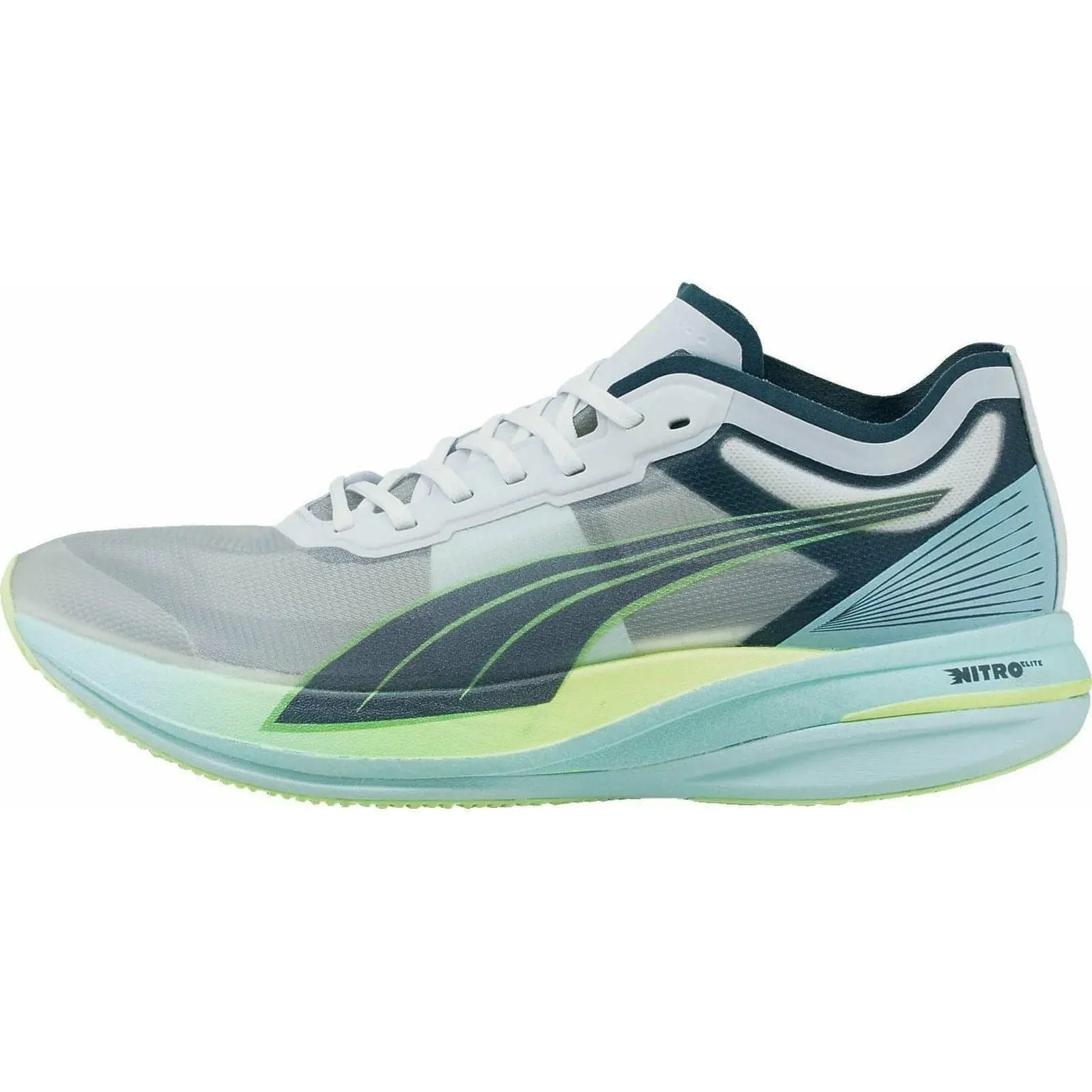 Chaussures de course Puma Deviate Nitro Elite Racer pour homme - Blanc