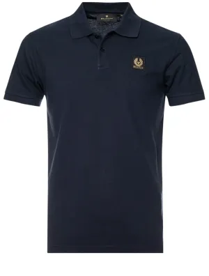 Short Sleeve Polo With Patch Navy