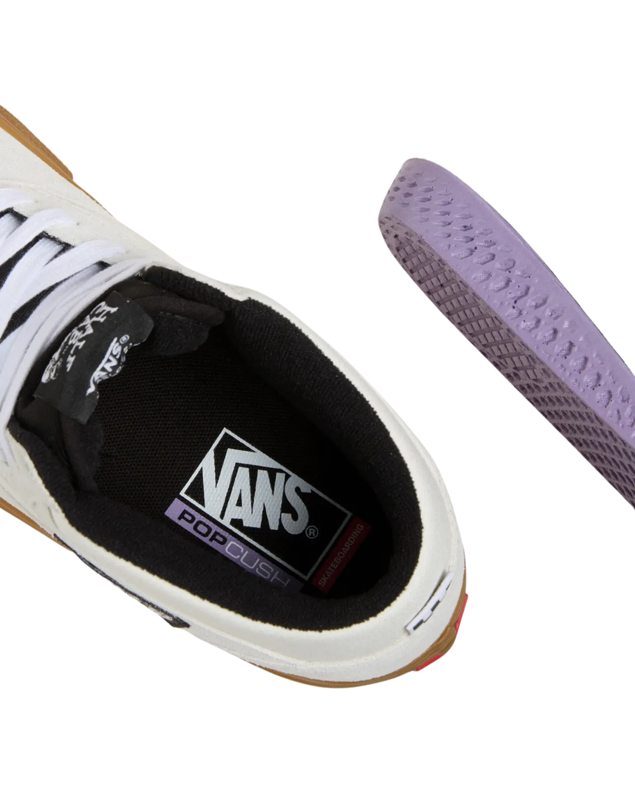 Chaussures Skate Half Cab en Blanc Antique & Gomme