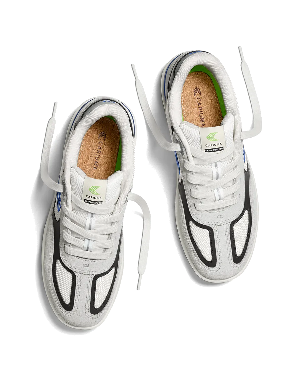 Chaussures Skategoat C25 en Blanc Fumé, Noir & Bleu
