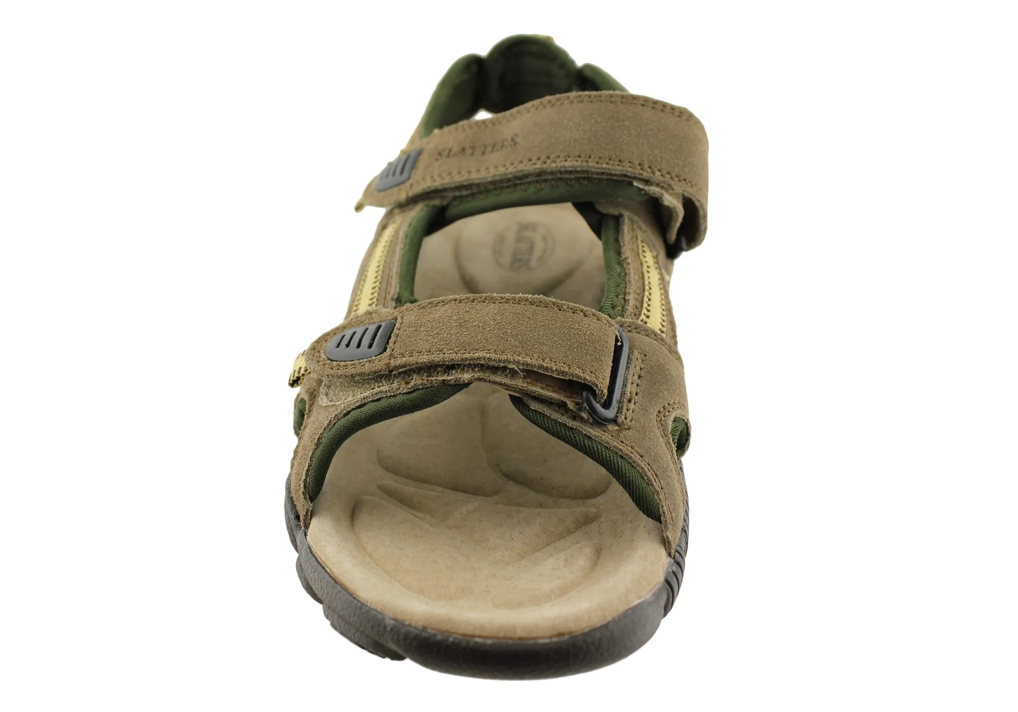 Sandales confortables en cuir pour hommes Slatters Broome II avec brides réglables - Chaussures Slatters