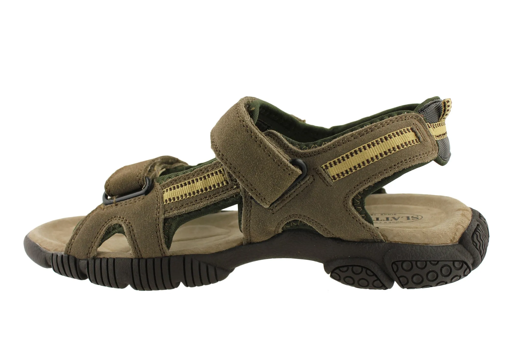 Sandales confortables en cuir pour hommes Slatters Broome II avec brides réglables - Chaussures Slatters