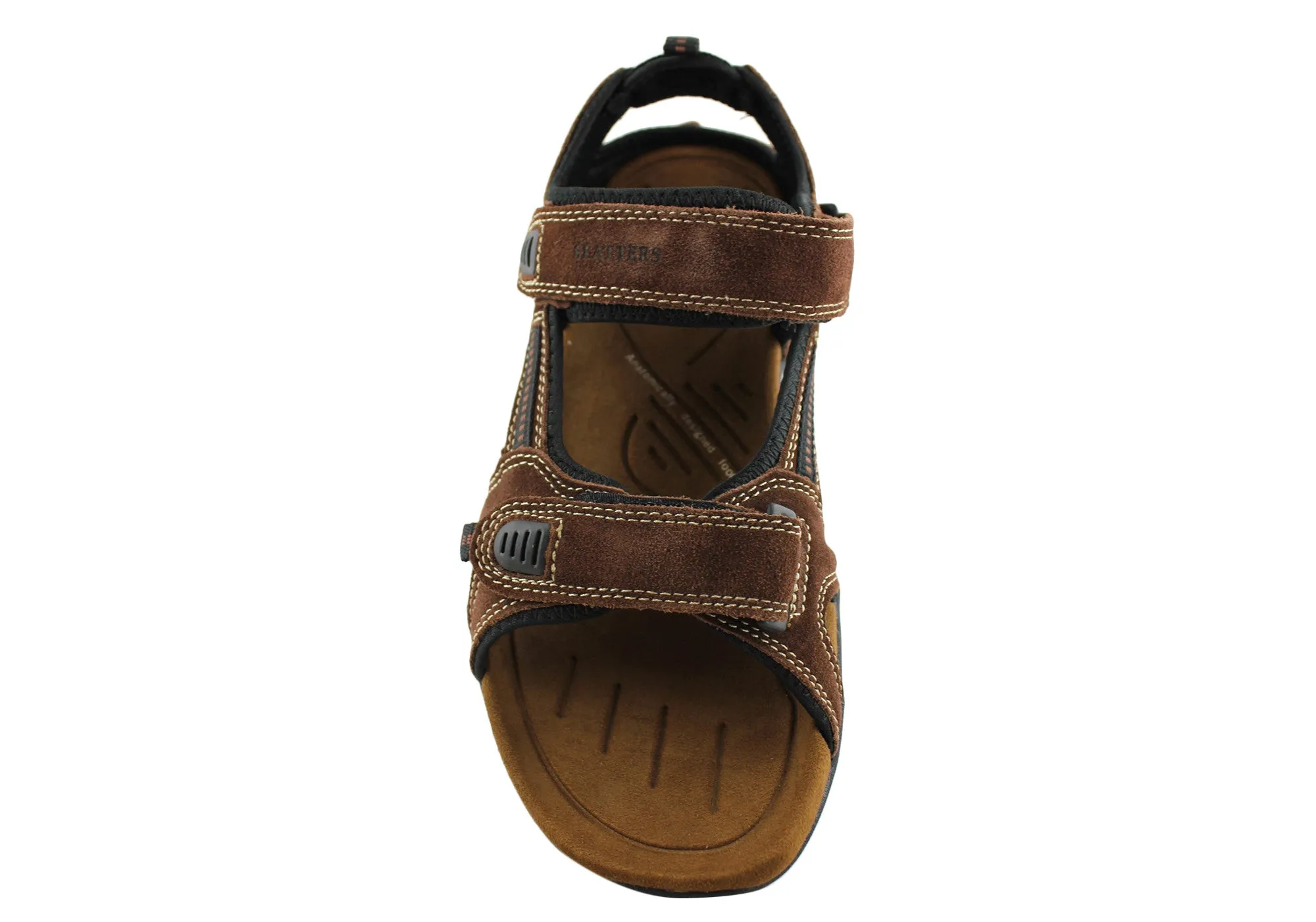 Sandales confortables en cuir pour hommes Slatters Broome II avec brides réglables - Chaussures Slatters