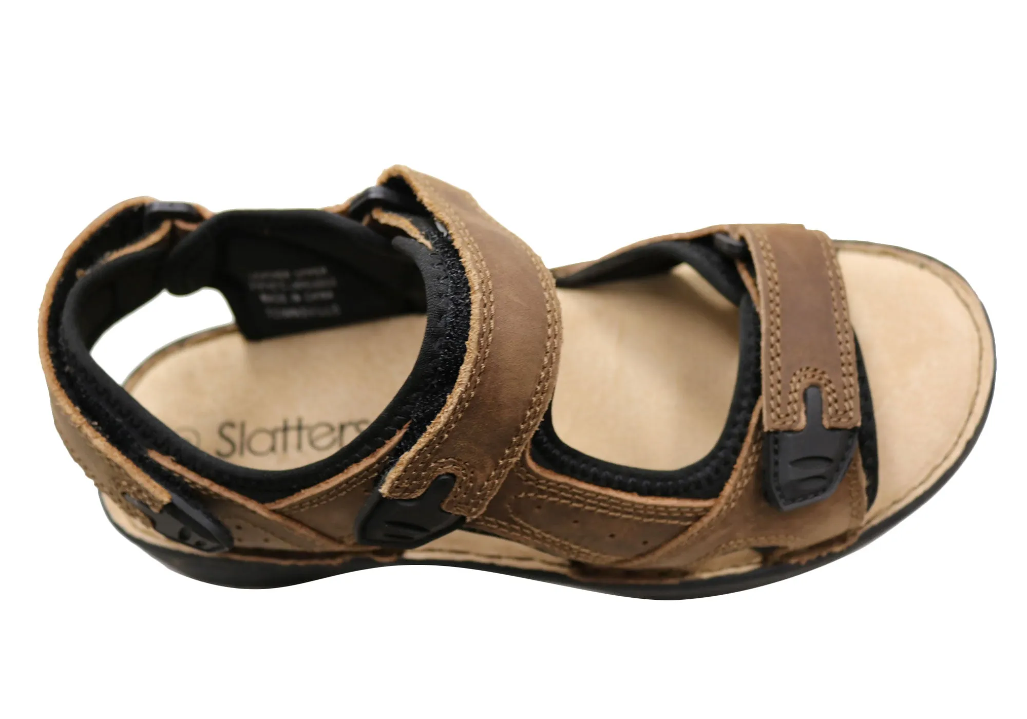 Sandales en cuir confortables et ajustables pour hommes Slatters Kingsmen - Chaussures Slatters