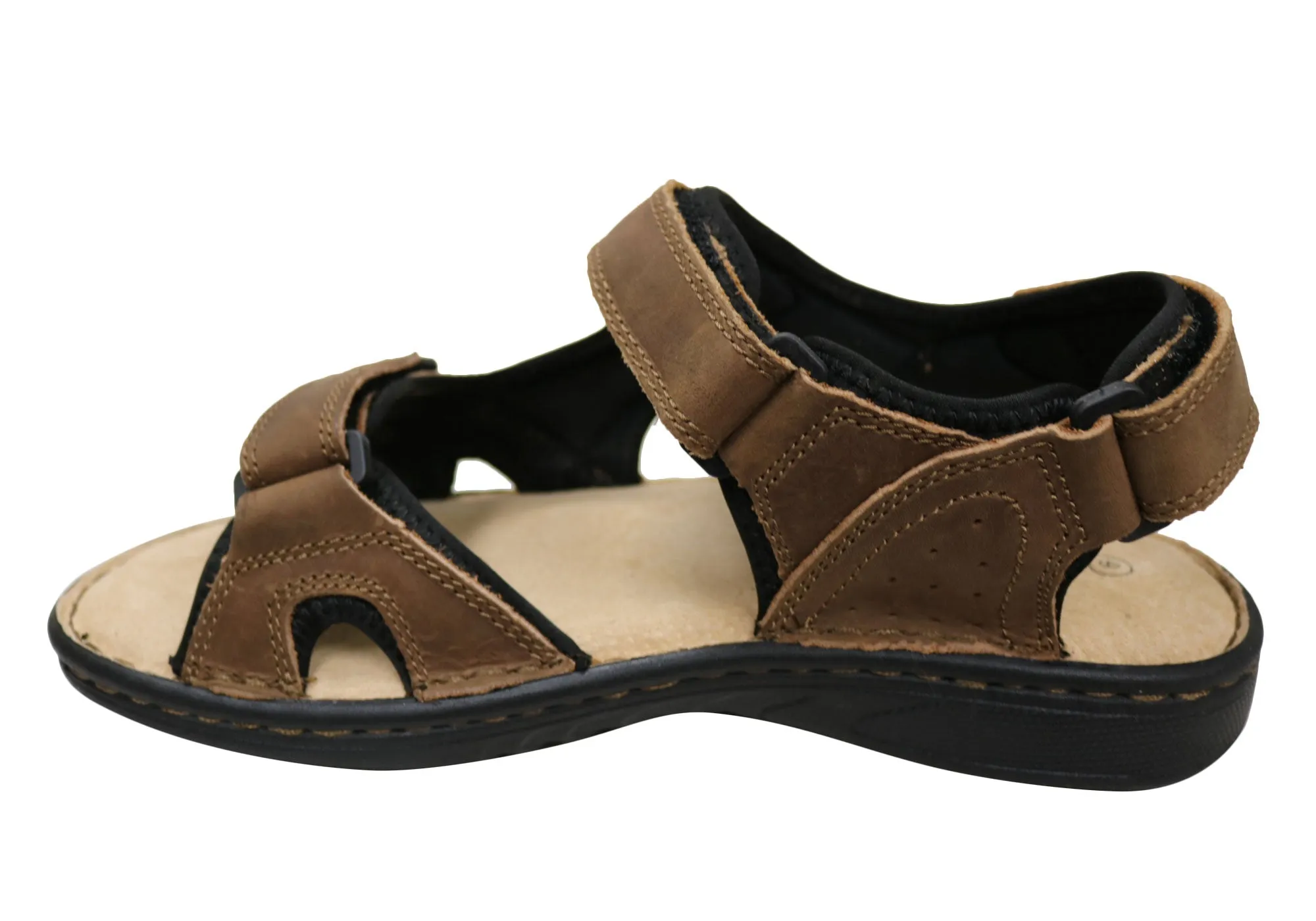 Sandales en cuir confortables et ajustables pour hommes Slatters Kingsmen - Chaussures Slatters