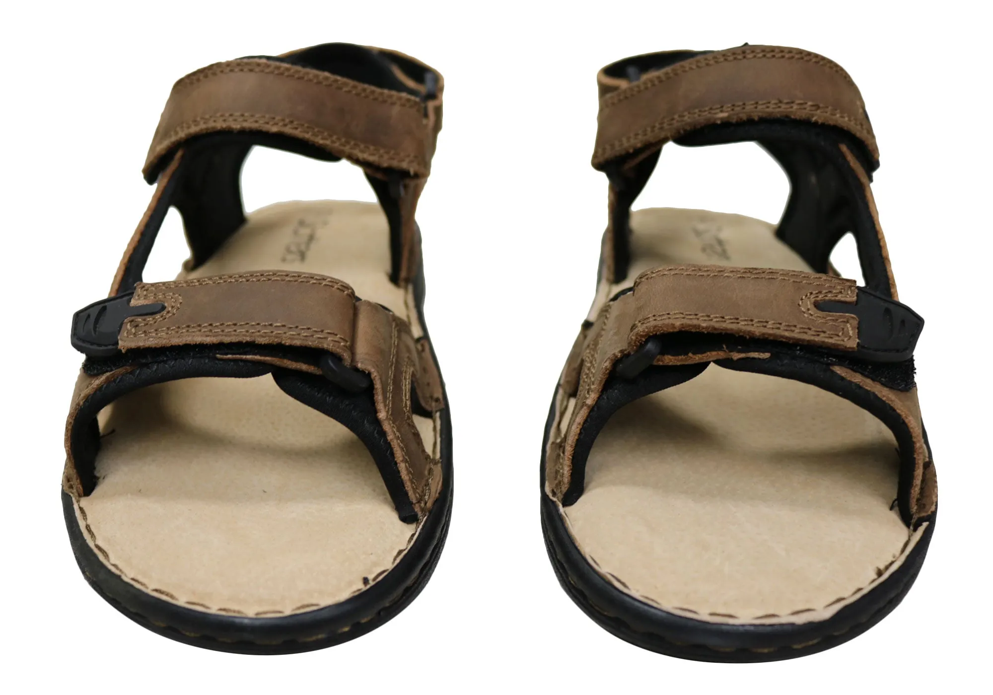 Sandales en cuir confortables et ajustables pour hommes Slatters Kingsmen - Chaussures Slatters