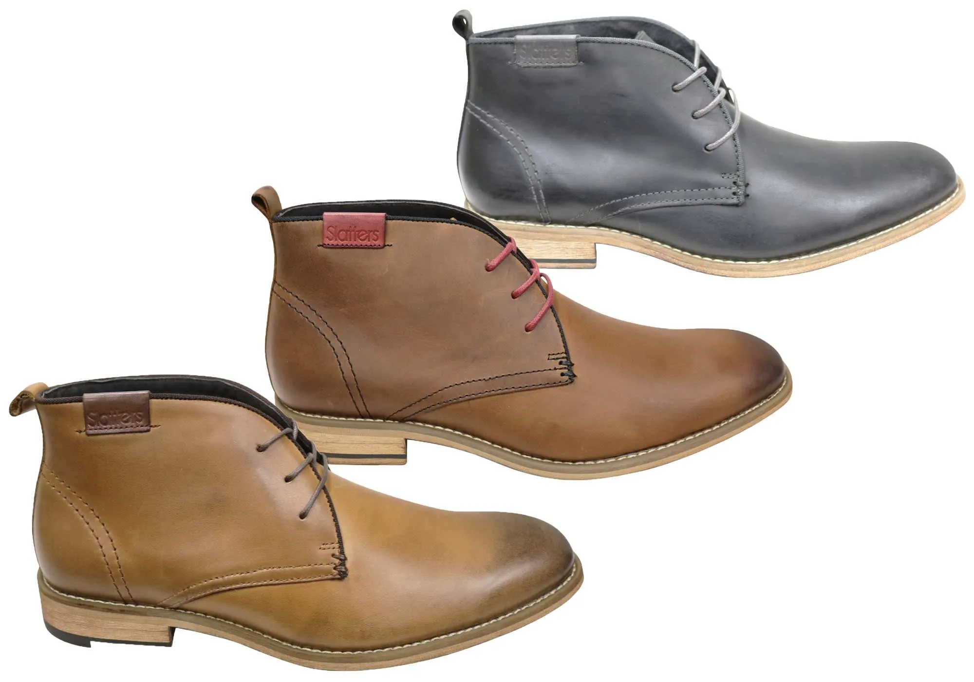 Bottes habillées en cuir à lacets pour hommes Slatters Nevada - Chaussures Slatters