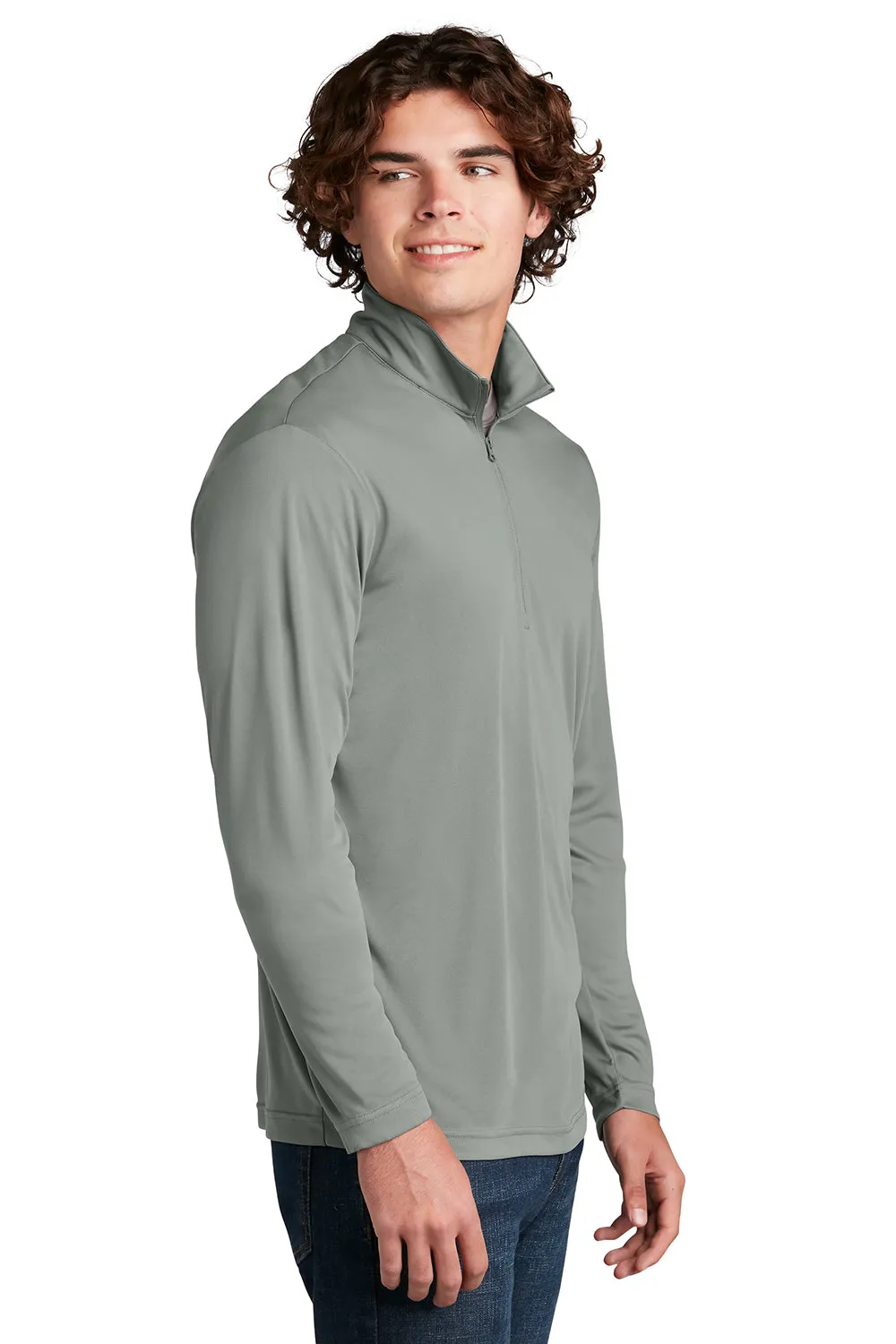 Sport-Tek Sweat-shirt Homme Compétiteur à Évacuation d'Humidité 1/4 Zip - Gris Béton