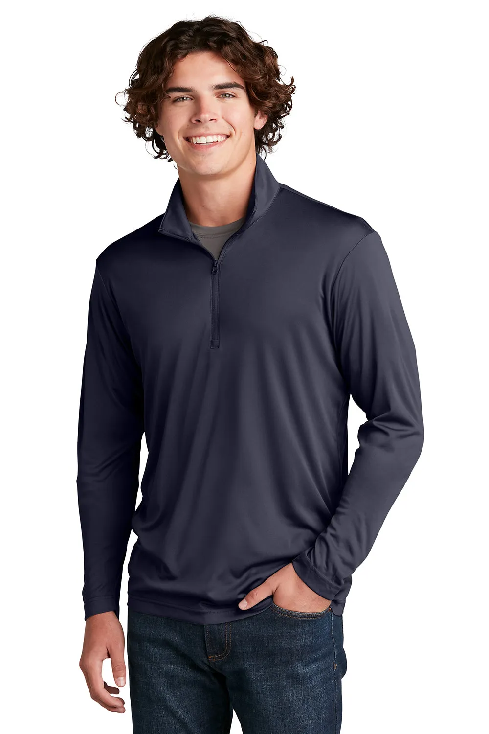 Sport-Tek Sweat-shirt à 1/4 de zip pour homme évacuant l'humidité Competitor - Bleu marine véritable