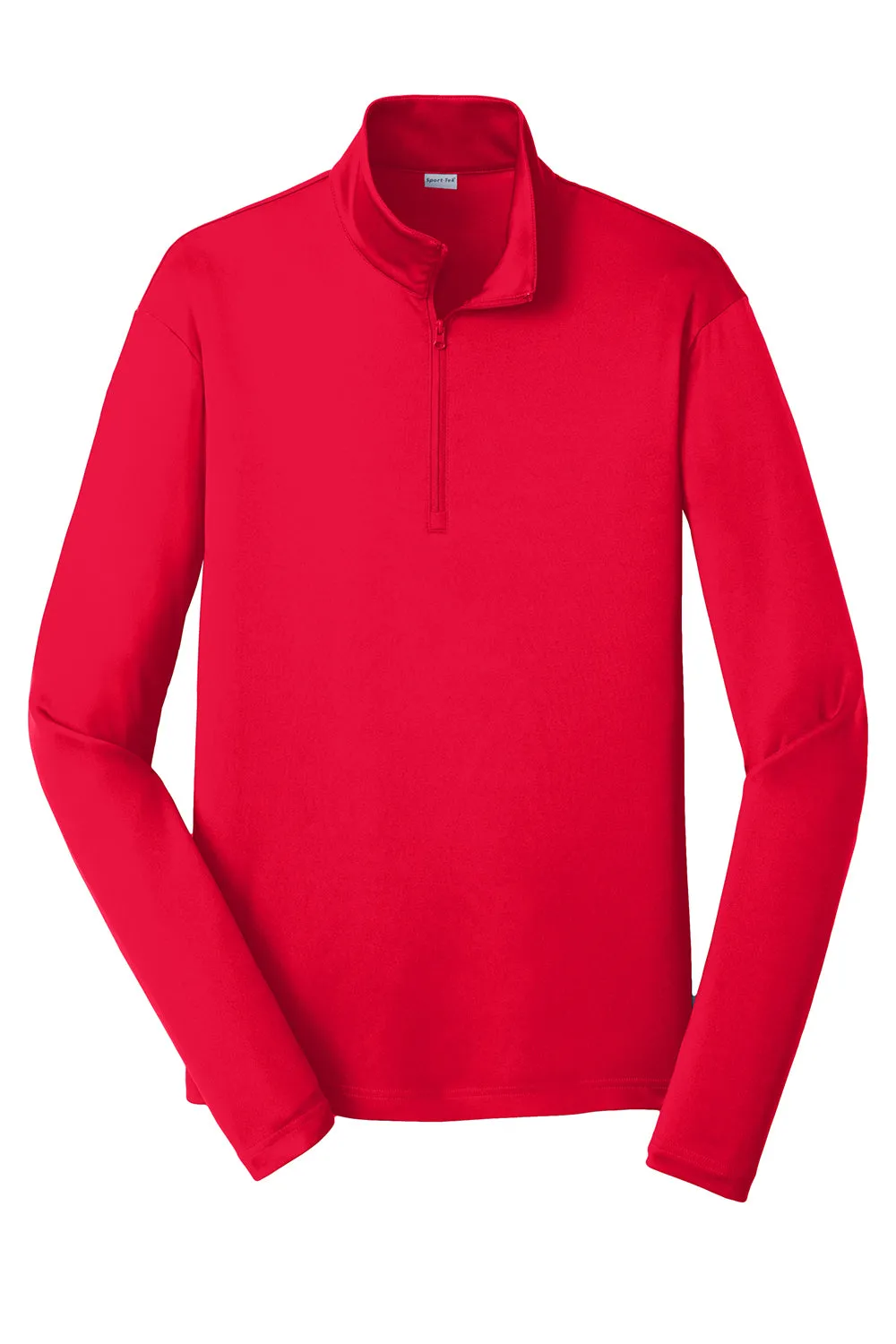 Sport-Tek Sweat-shirt à col 1/4 zip pour homme évacuant l'humidité - Rouge véritable