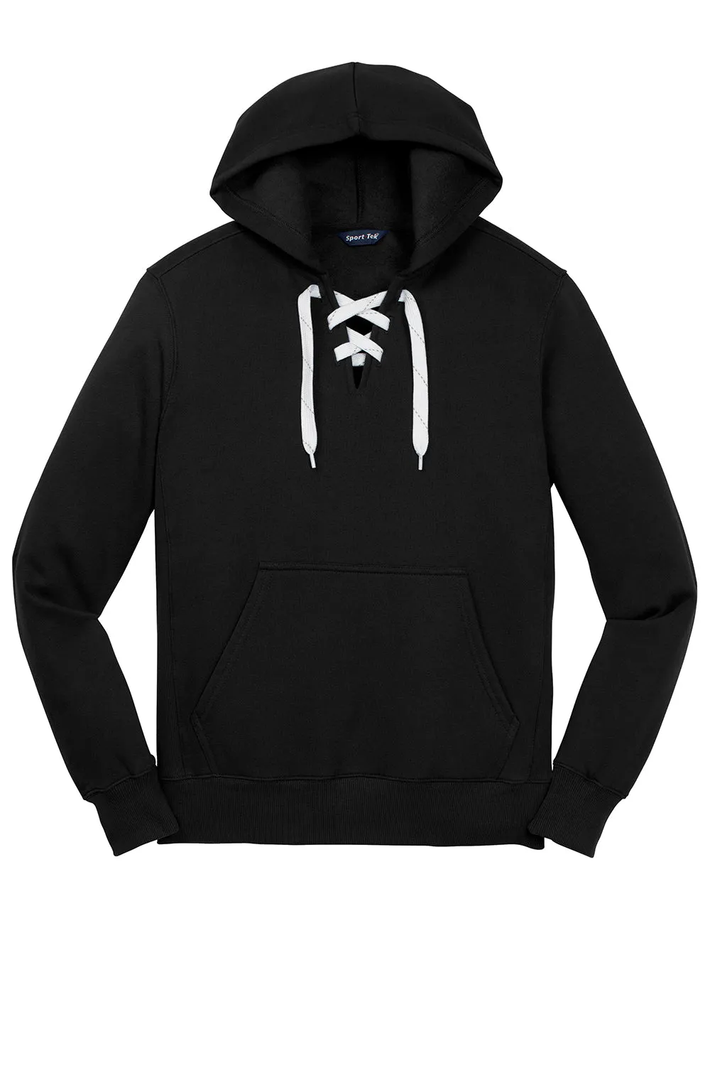 Sport-Tek Sweat à capuche pour homme avec cordons et poche kangourou - Noir