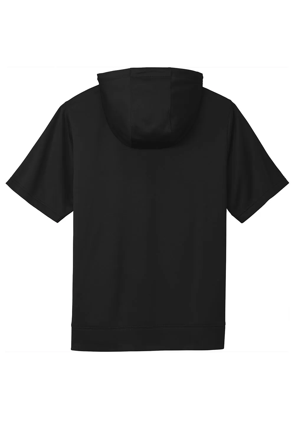 Sport-Tek Sweat à capuche pour homme en polaire respirante à manches courtes avec poche kangourou - Noir