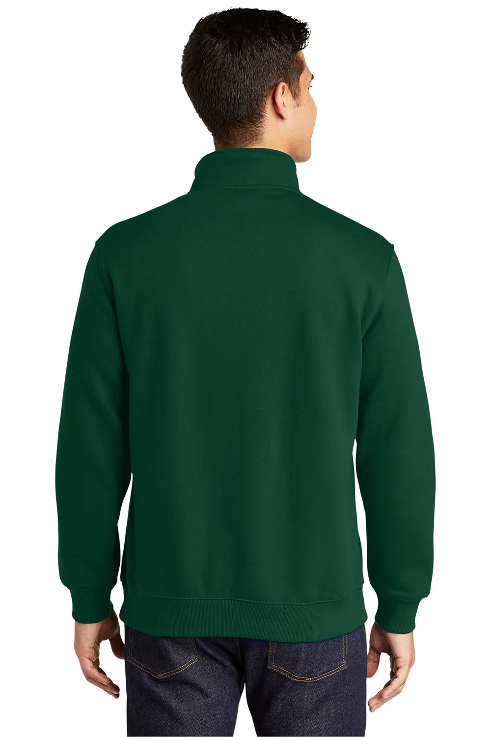 Sport-Tek Sweat-shirt Homme Résistant au Rétrécissement avec Fermeture 1/4 Zip - Vert Forêt