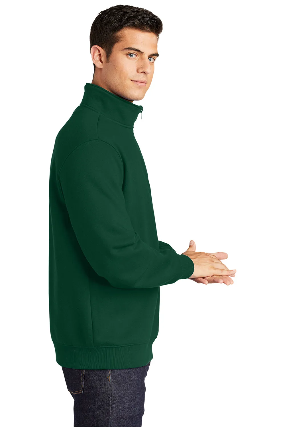 Sport-Tek Sweat-shirt Homme Résistant au Rétrécissement avec Fermeture 1/4 Zip - Vert Forêt