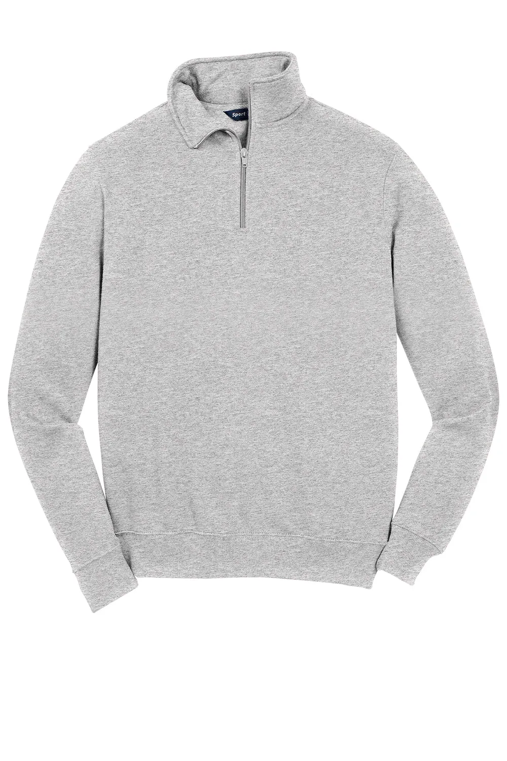 Sport-Tek Sweat-shirt Homme Résistant au Rétrécissement avec Fermeture 1/4 Zip - Gris Chiné