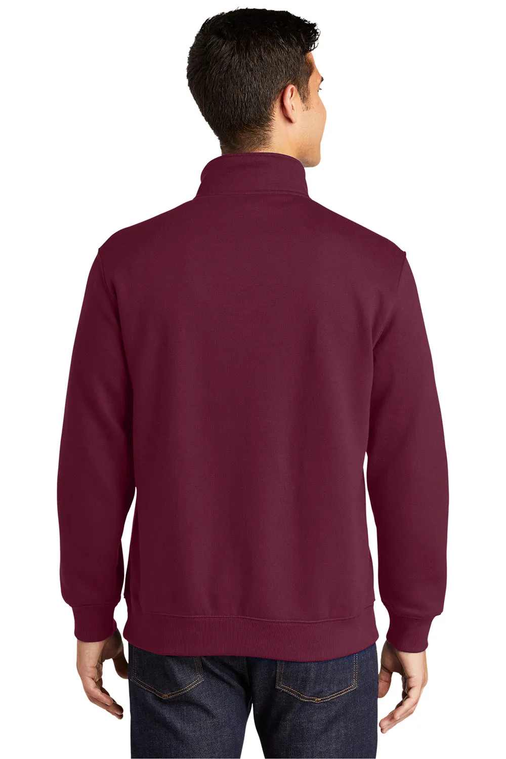 Pull en polaire résistant au rétrécissement Sport-Tek pour hommes - 1/4 zip - Marron