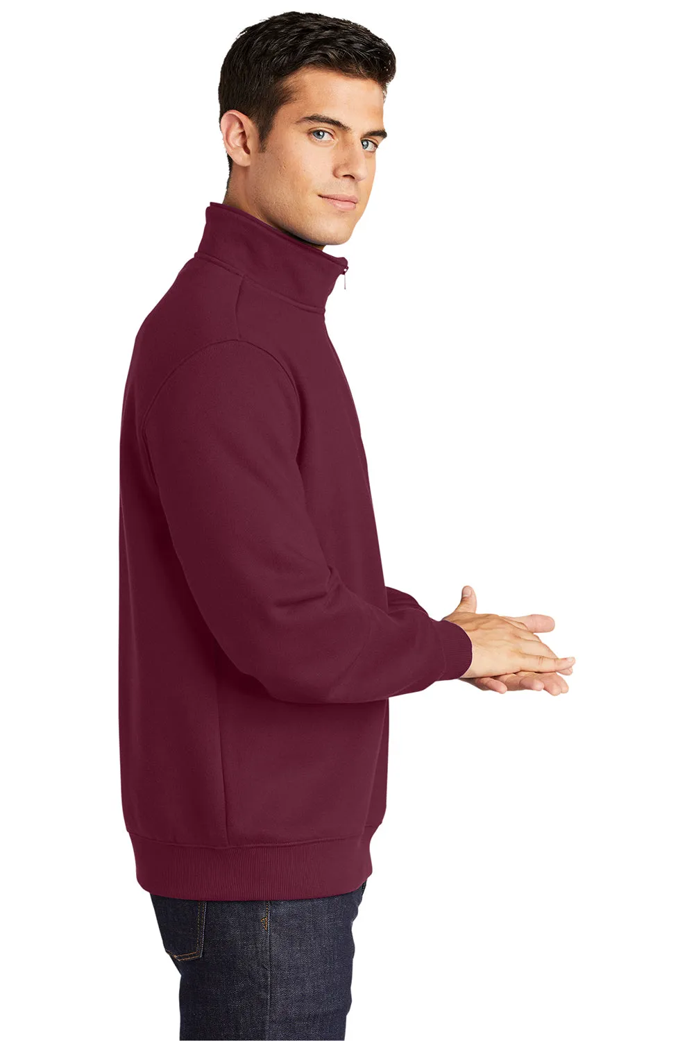 Pull en polaire résistant au rétrécissement Sport-Tek pour hommes - 1/4 zip - Marron