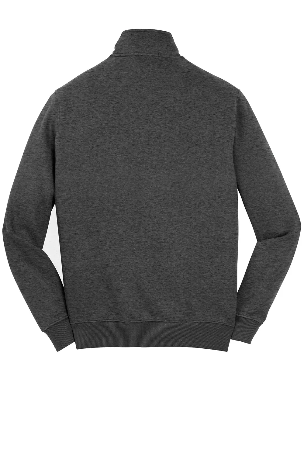 Sport-Tek Sweat-shirt à capuche homme résistant au rétrécissement avec fermeture éclair et poches - Gris graphite chiné
