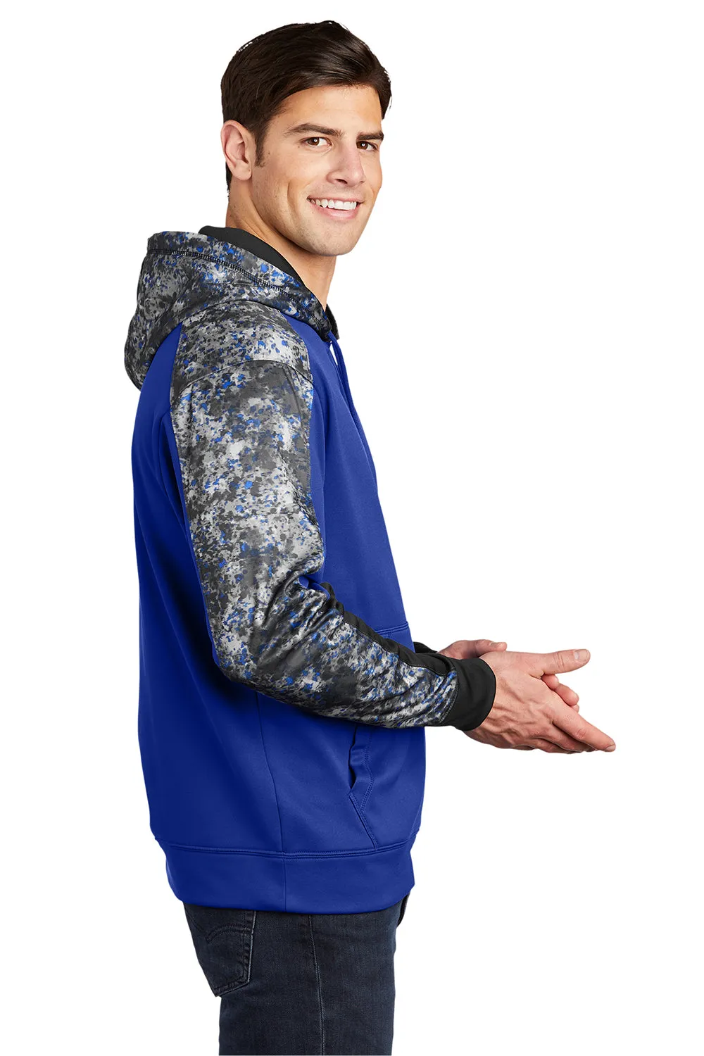 Sport-Tek Sweat à capuche pour homme en polaire technique Sport-Wick Mineral Freeze avec évacuation de l'humidité et poche kangourou - Bleu royal vrai