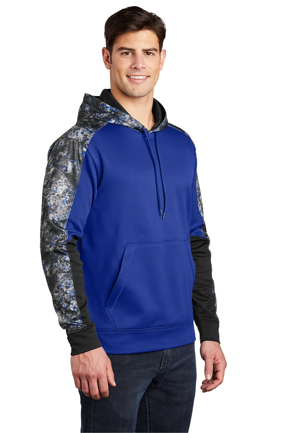 Sport-Tek Sweat à capuche pour homme en polaire technique Sport-Wick Mineral Freeze avec évacuation de l'humidité et poche kangourou - Bleu royal vrai