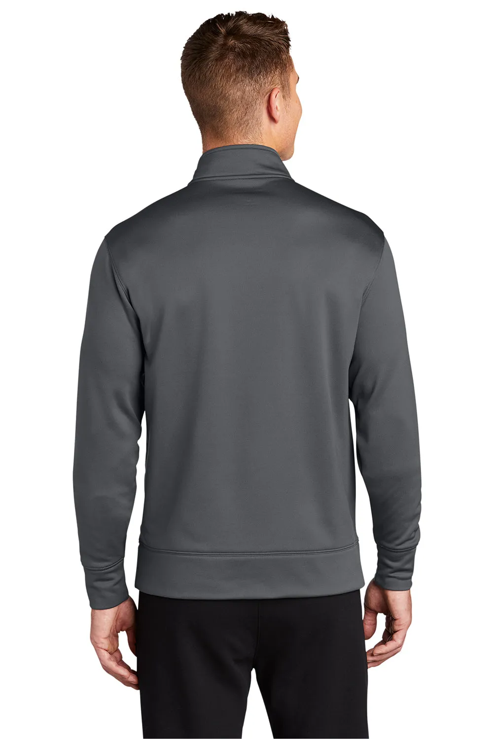 Sport-Tek Sweat à capuche homme en polaire respirante avec fermeture éclair complète et poches - Gris fumé foncé
