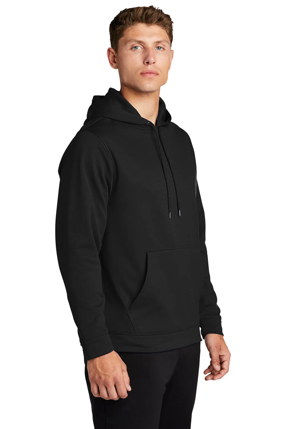 Sport-Tek Sweat à capuche pour homme en polaire respirante avec poche kangourou - Noir