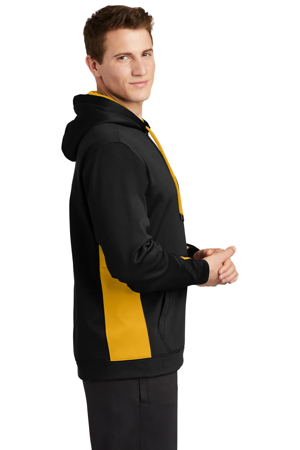 Sport-Tek Sweat à capuche pour homme en polaire respirante avec poche kangourou - Noir/Bleu royal
