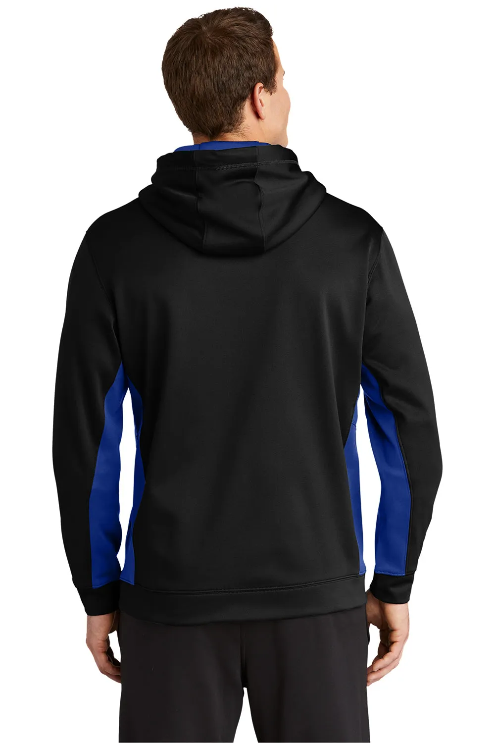 Sport-Tek Sweat à capuche pour homme en polaire respirante avec poche kangourou - Noir/Bleu royal