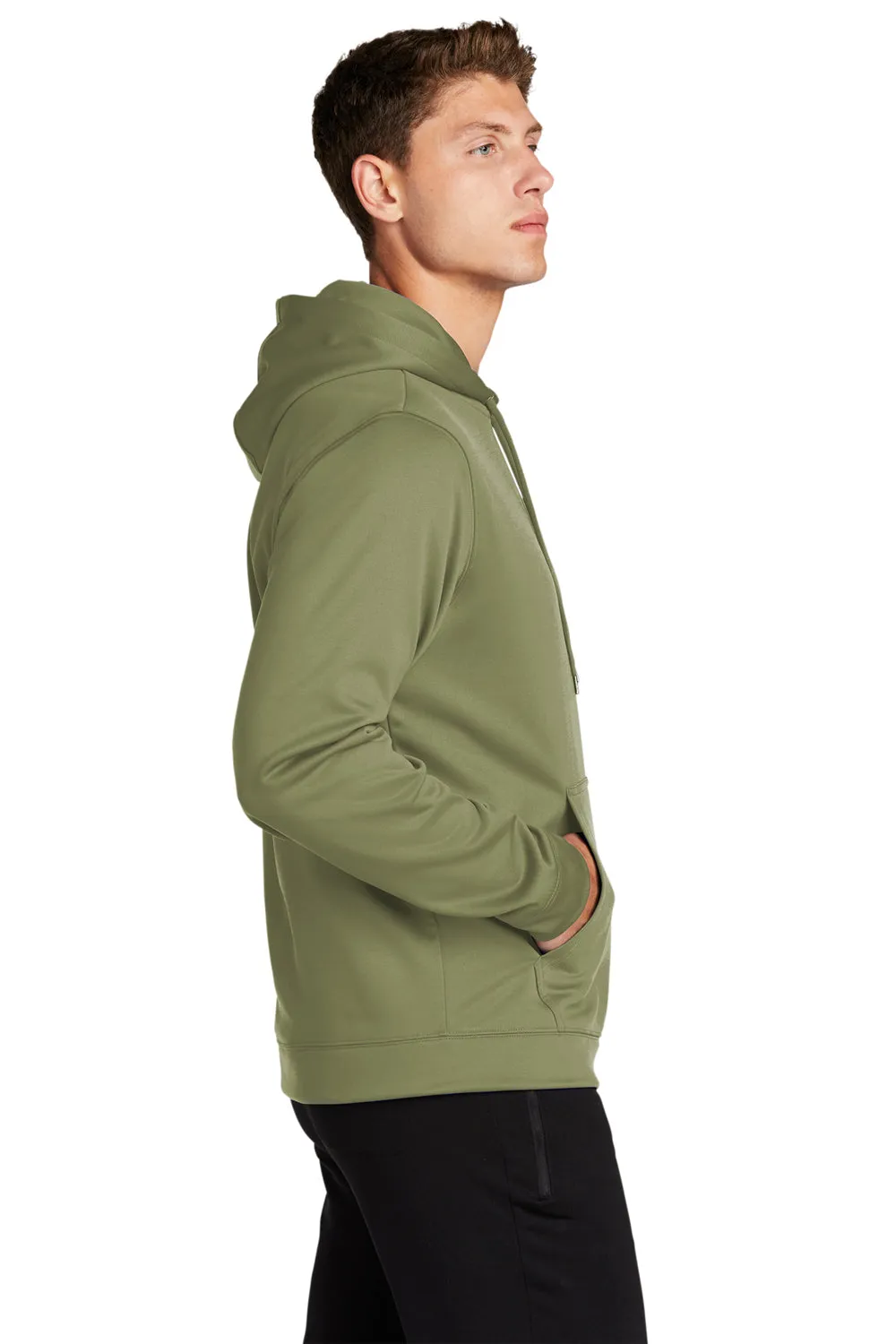 Sport-Tek Sweat à capuche pour homme en polaire respirante avec poche kangourou - Vert kaki