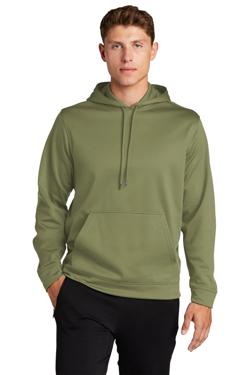 Sport-Tek Sweat à capuche pour homme en polaire respirante avec poche kangourou - Vert kaki