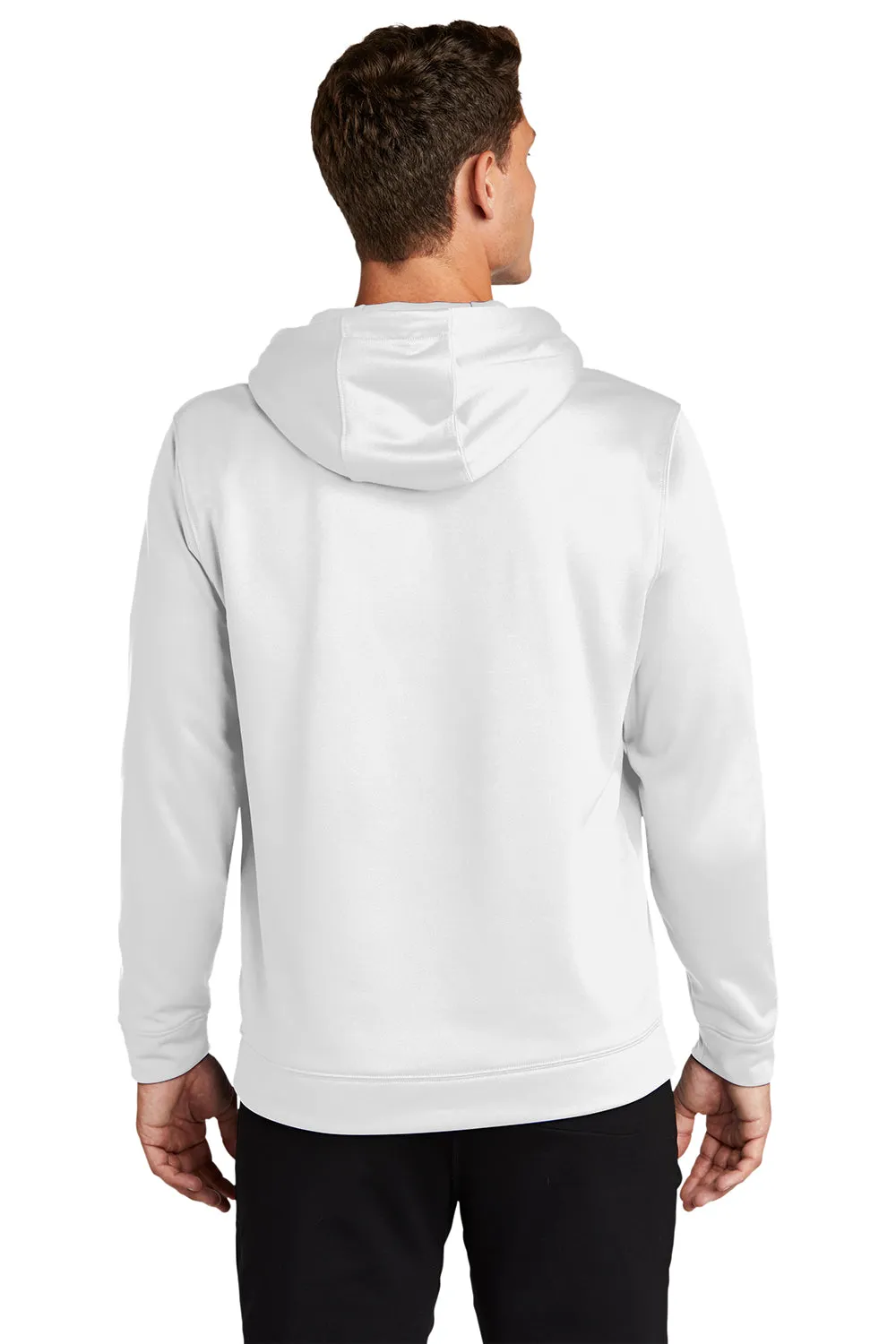 Sport-Tek Sweat à capuche pour homme en polaire respirante avec poche kangourou - Blanc