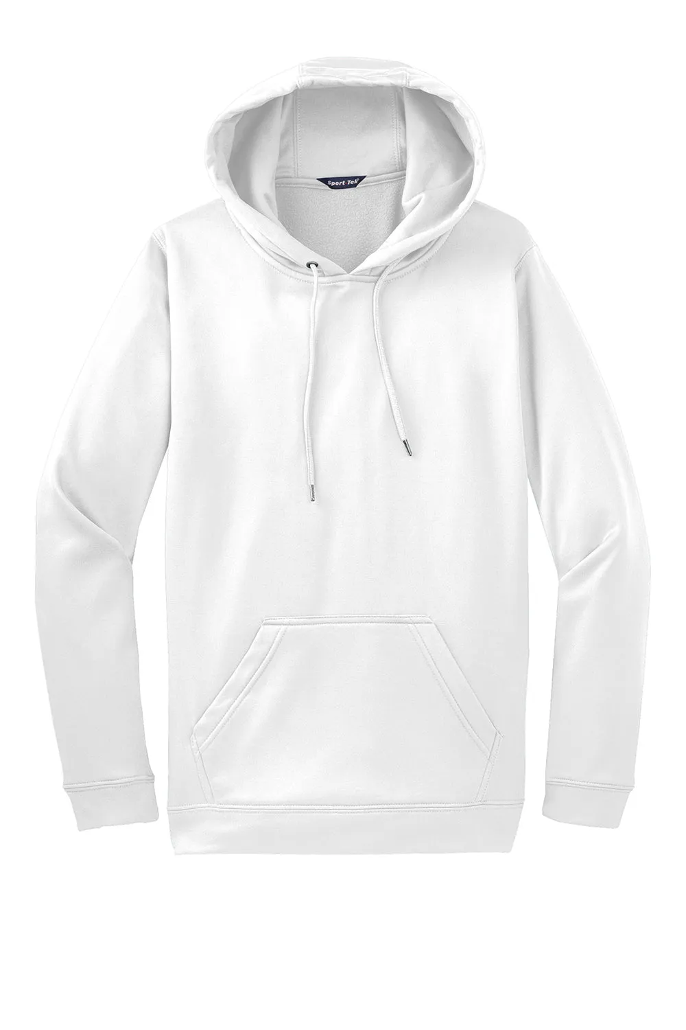 Sport-Tek Sweat à capuche pour homme en polaire respirante avec poche kangourou - Blanc