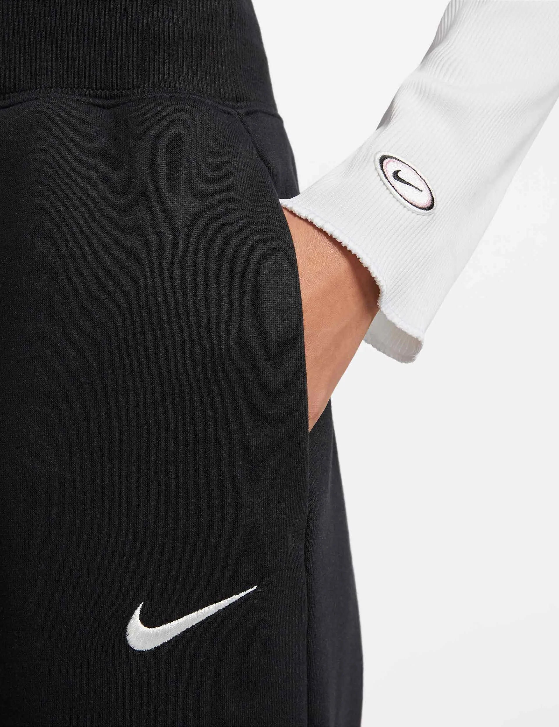 Pantalon de survêtement en polaire Phoenix Sportswear - Noir/Blanc