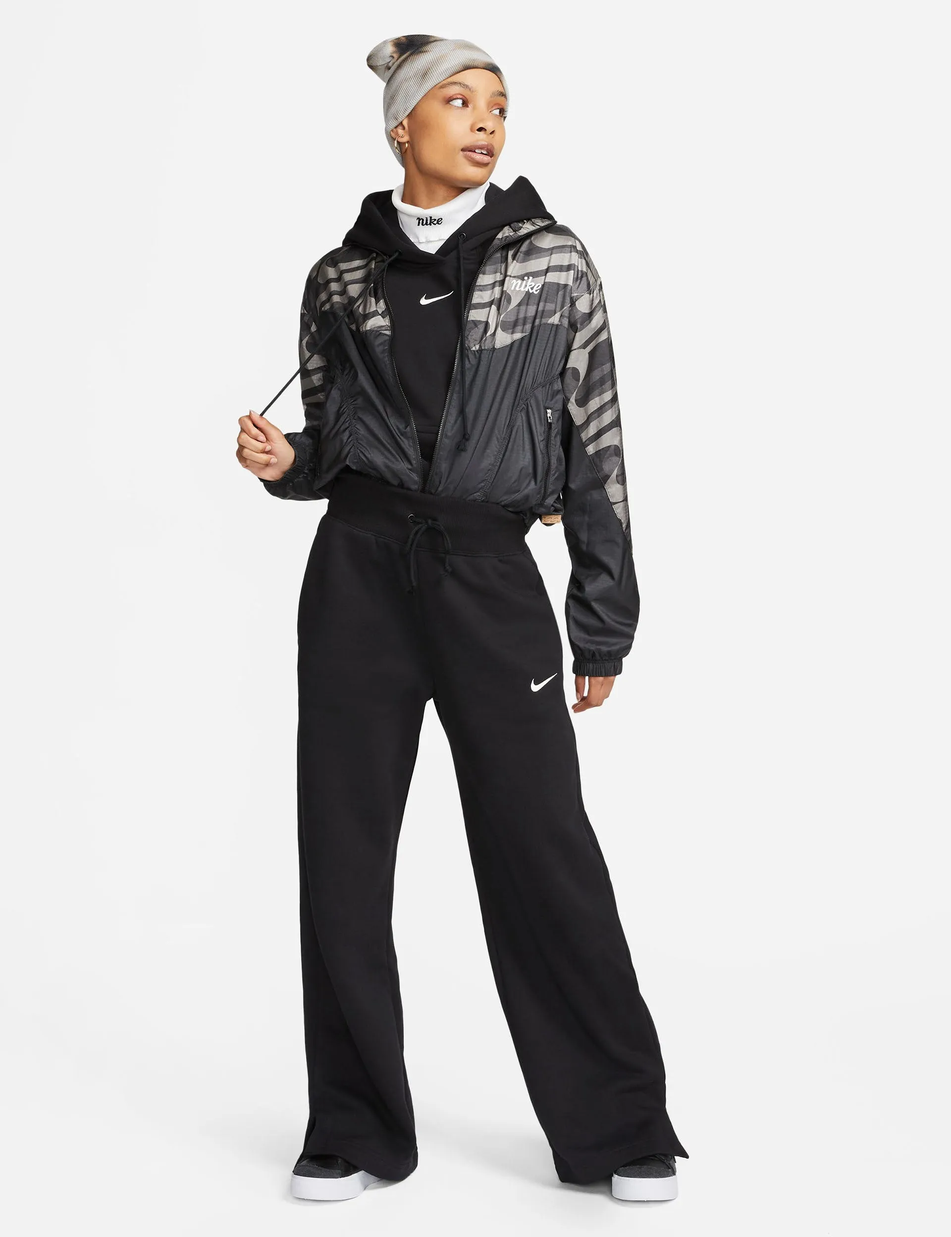 Pantalon de survêtement en polaire Phoenix Sportswear - Noir/Blanc