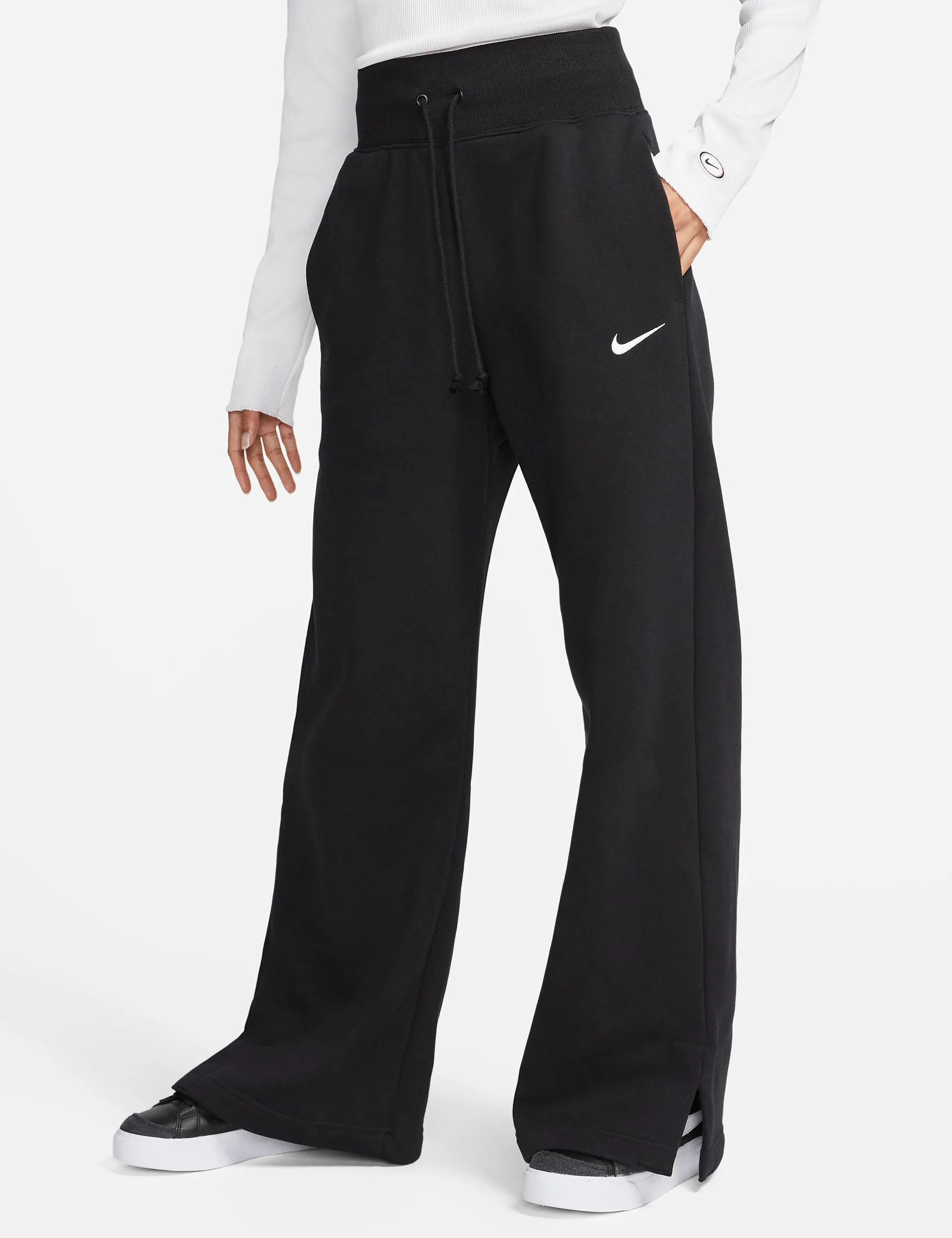 Pantalon de survêtement en polaire Phoenix Sportswear - Noir/Blanc