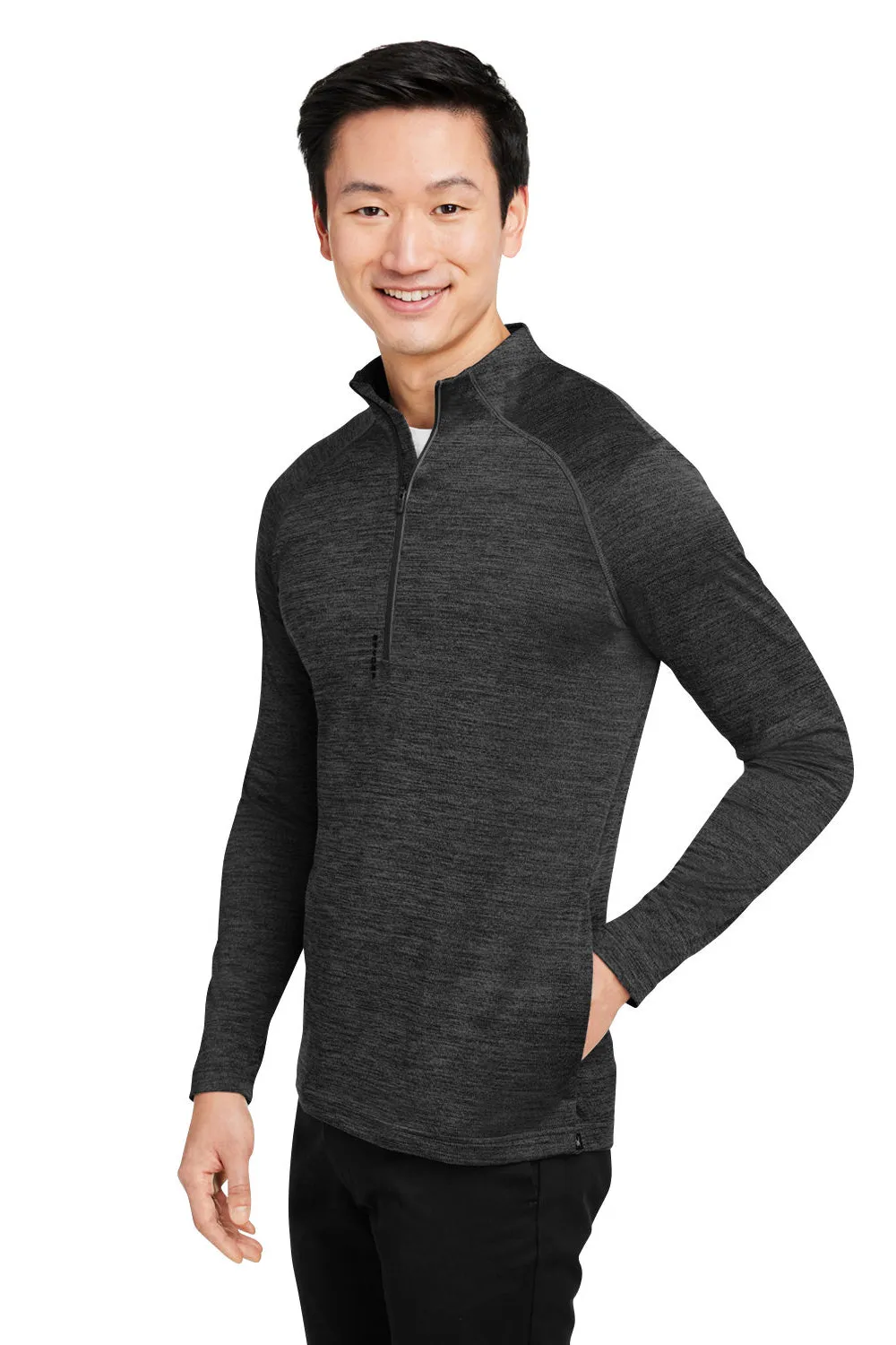 Spyder Sweat-shirt Homme à 1/4 de zip avec poches - Noir