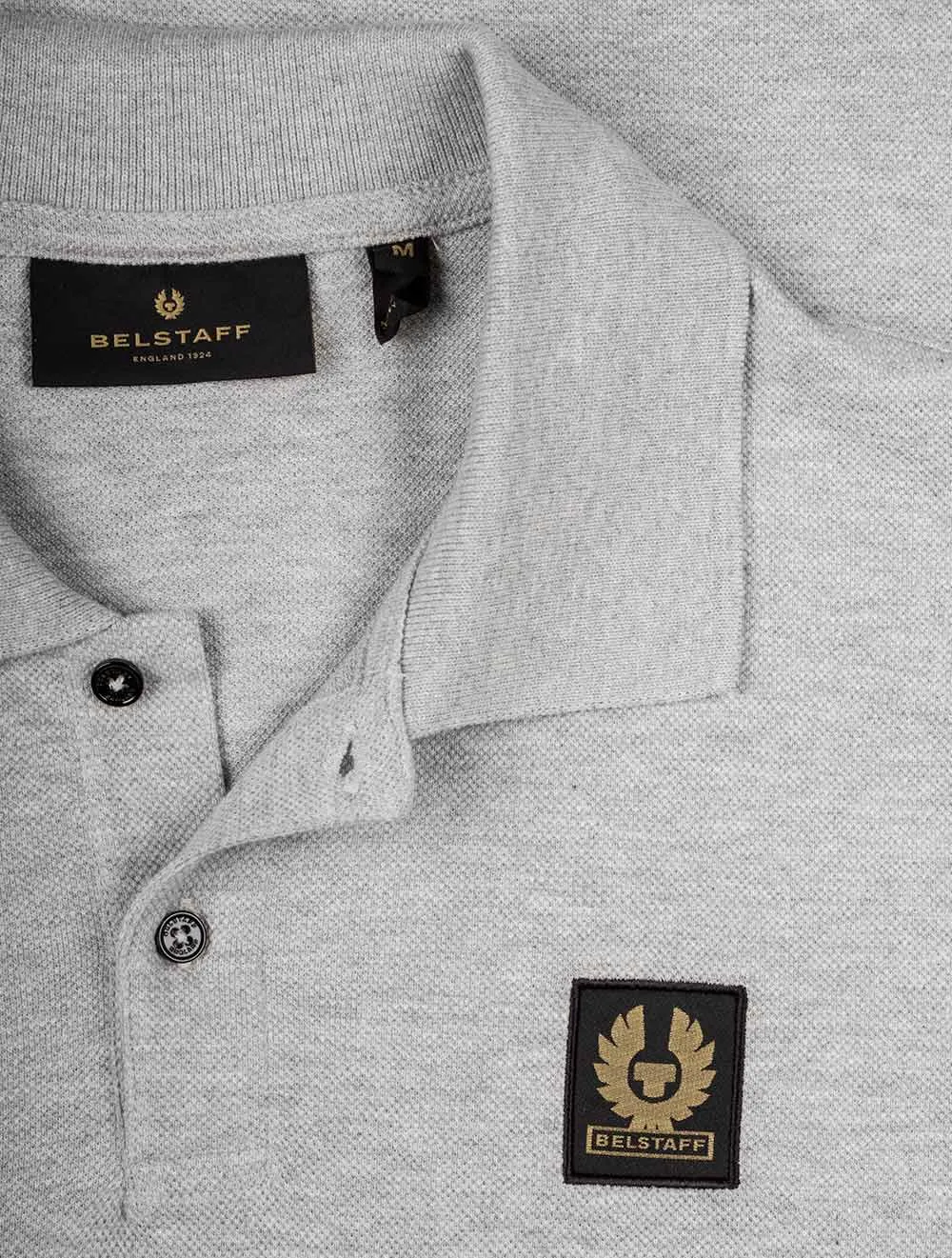 Polo S/S avec patch gris mélangé