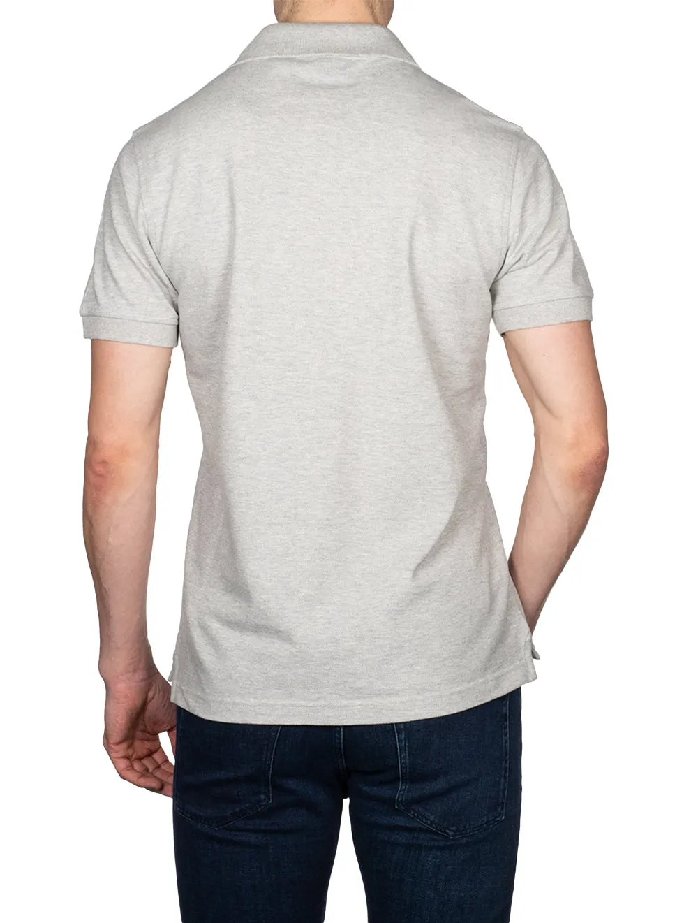 Polo S/S avec patch gris mélangé