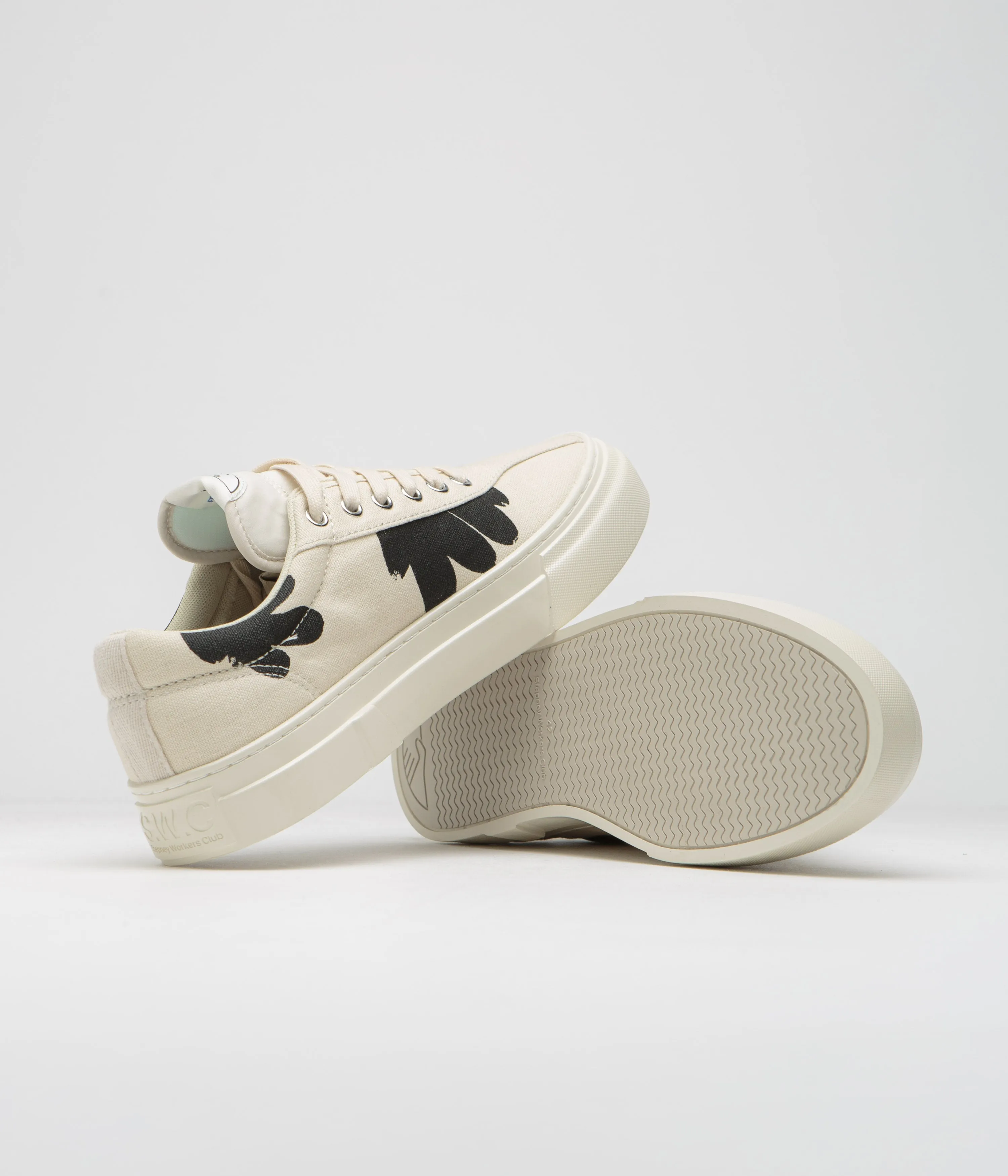 Stepney Workers Club Chaussures Dellow Cupsole Shroom Hands - Écru / Noir Stepney Workers Club
