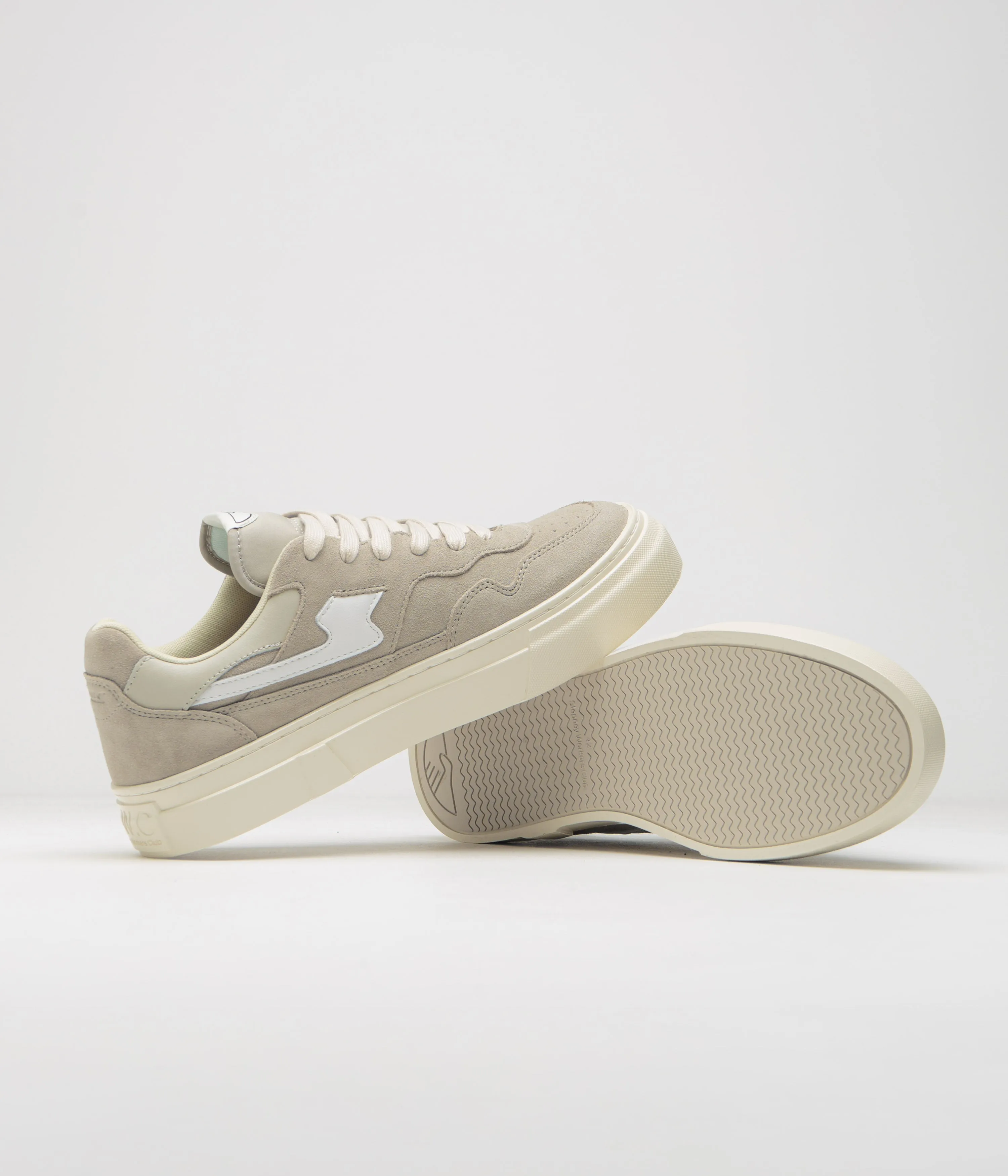 Chaussures en daim Pearl S-Strike de Stepney Workers Club - Gris clair / Blanc Chaussures Stepney Workers Club